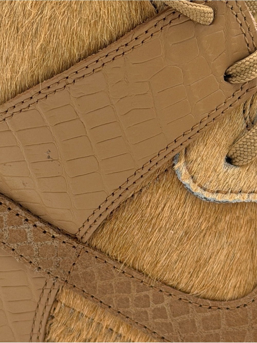 Nike x Undercover Dunk Sky Hi SP Wedge Pony Hair Tan/Brown Women’s US Size 10 - Picture 11 of 16